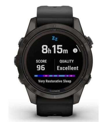 Garmin fēnix 7S Pro 3.05 cm (1.2") MIP 42 mm Digital 240 x 240 pixels Touchscreen Black Wi-Fi GPS (satellite)