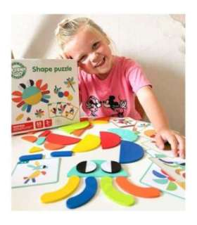 WOOPIE GREEN puidust Montessori-pusle — 40 mustrit taastamiseks, 55 osa, FSC-sertifikaat