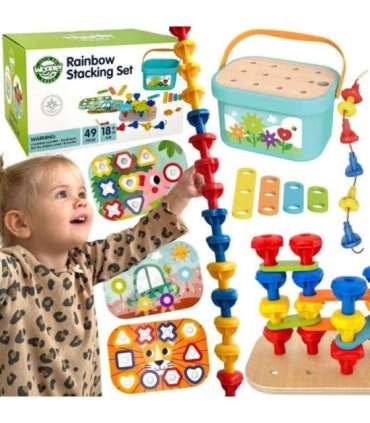 WOOPIE GREEN Montessori motoorse arengu ehituskomplekt 12-ühes (FSC)