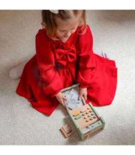 WOOPIE GREEN Деревянная обучающая касса для магазина с аксессуарами, 23 шт., FSC