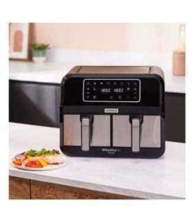 Kenwood Airfryer HFM20 000MB Kenwood000MB Kenwood 000MB kHealthy Twin 2x4L black silver (HFM20.000MB)