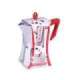 Pedrini Coffee Maker polished Aluminum 6 Cups silver red (9084-0) (90840)