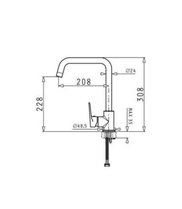 Kitchen tap Pyramis chrome