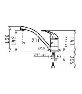 Kitchen tap Pyramis iron grey