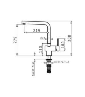 Kitchen sink tap Pyramis black