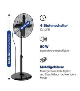 Pedestal fan Proficare, black steel