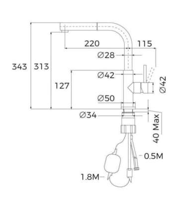 Segisti Teka UNI 9331 roostevaba teras