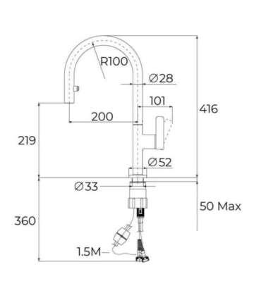Segisti Teka Oval 9382 kroom