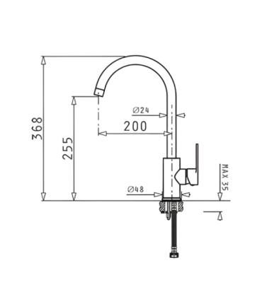 Kitchen tap Pyramis black matte