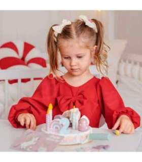 TOOKY TOY Drewniany Tort Urodzinowy Krajalny Na Rzepy