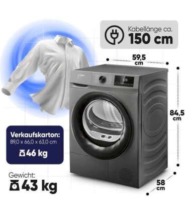 Heat pump tumble dryer Bomann, titan