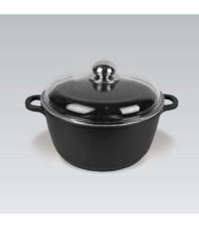 Maestro MR-4624C Pot with lid 24 cm 4 l Black