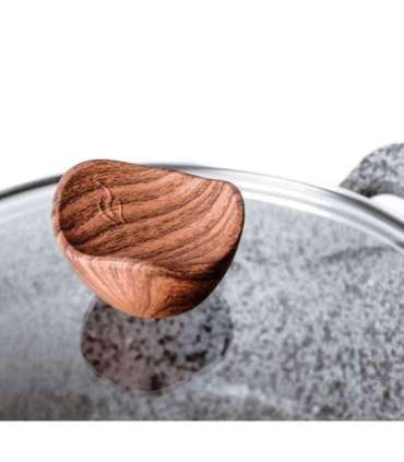 PROMIS Set of pots GRANITE, saucepan 16 cm, pots 20,24,28 brown handles