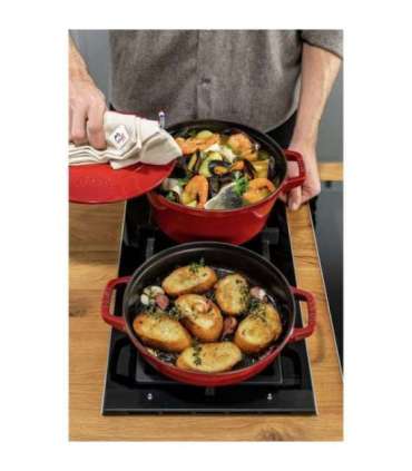 Staub La Cocotte Round Cast iron Casserole baking dish -- SET OF 3 PIECES