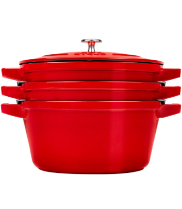 Staub La Cocotte Round Cast iron Casserole baking dish -- SET OF 3 PIECES