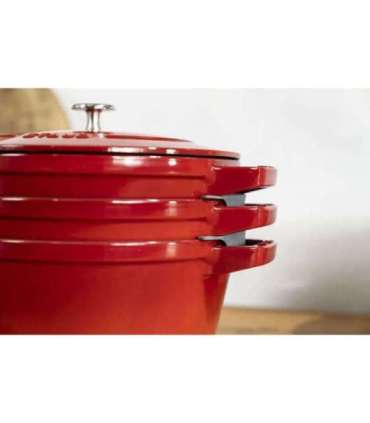 Staub La Cocotte Round Cast iron Casserole baking dish -- SET OF 3 PIECES