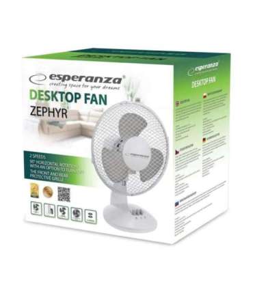 Desktop fan 9" Esperanza EHF004WE ZEPHYR White-Gray