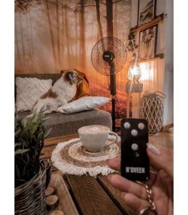 N'OVEEN F455 16"/40 cm standing fan with remote control, Black