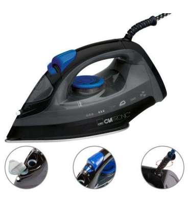 Clatronic DB 3703 iron Dry & Steam iron Stainless Steel soleplate 1800 W Black, Grey