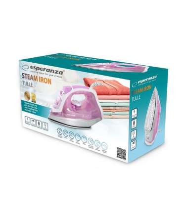 Esperanza EHI004 iron Dry & Steam iron Ceramic soleplate 2400 W Purple, White