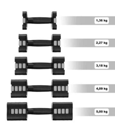 HL02 ADJUSTABLE DUMBBELLS BLACK 2 x 5 KG HMS