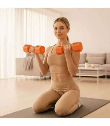 HL03 ADJUSTABLE DUMBBELLS ORANGE 2 x 2.5 KG HMS