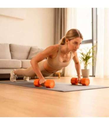 HL03 ADJUSTABLE DUMBBELLS ORANGE 2 x 2.5 KG HMS