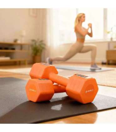 HL03 ADJUSTABLE DUMBBELLS ORANGE 2 x 2.5 KG HMS