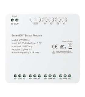 ZigBee 4-channel switch module with voltage-free DC 32V contact Avatto ZWSMMD-4-250V