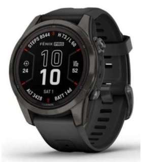 Garmin fēnix 7S Pro 3.05 cm (1.2") MIP 42 mm Digital 240 x 240 pixels Touchscreen Black Wi-Fi GPS (satellite)