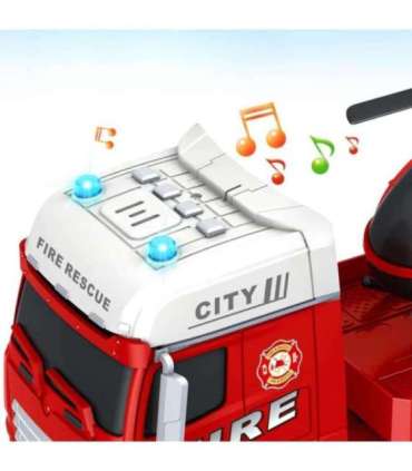 WOOPIE Zestaw Pojazdów Laweta Strażacka Helikopter Samochód Dźwięk Światła