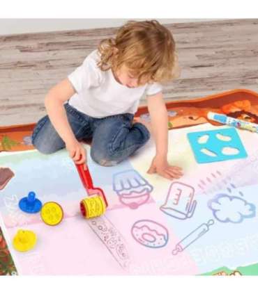 WOOPIE Magiczna Mata Wodna do Malowania XXL Pieczątki Cyferki 100x80 cm