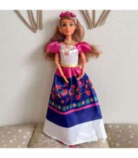 WOOPIE ROYAL Lalka Modowa Lily Tradycyjny Strój Kwietny Wzór