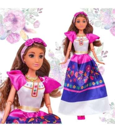 WOOPIE ROYAL Lalka Modowa Lily Tradycyjny Strój Kwietny Wzór