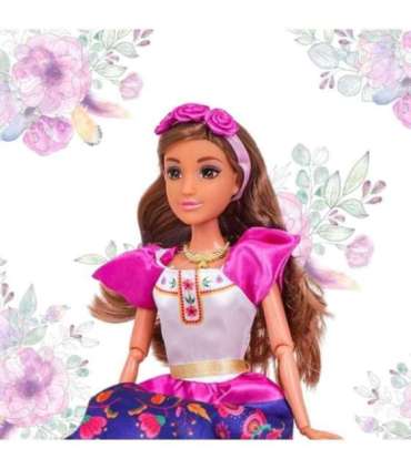 WOOPIE ROYAL Lalka Modowa Lily Tradycyjny Strój Kwietny Wzór