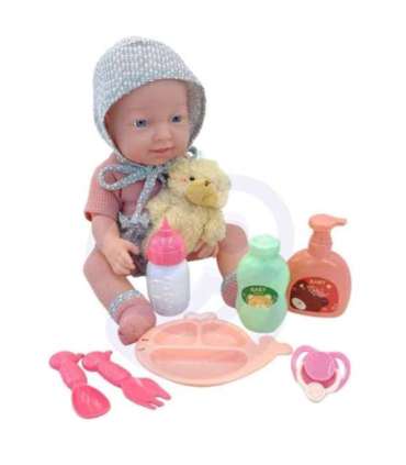 WOOPIE ROYAL Пупс 36 см в одежде с мишкой, с аксессуарами для кормления