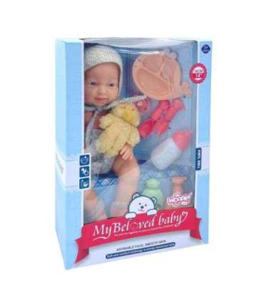 WOOPIE ROYAL Пупс 36 см в одежде с мишкой, с аксессуарами для кормления