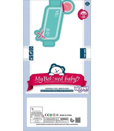 WOOPIE ROYAL Пупс 36 см в одежде с мишкой, с аксессуарами для кормления