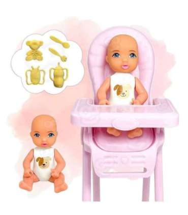 WOOPIE ROYAL Lalka Lily Bobas Krzesełko do Karmienia Zestaw Akcesoria
