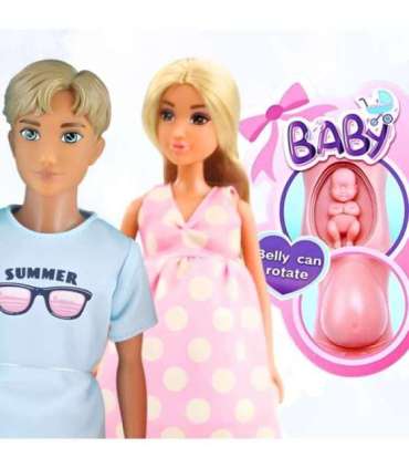 WOOPIE ROYAL Zestaw Lalek Rodzina Lily w Ciąży Tata Niemowlak