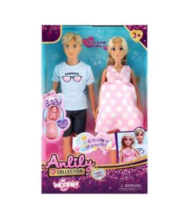 WOOPIE ROYAL Zestaw Lalek Rodzina Lily w Ciąży Tata Niemowlak