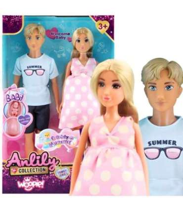 WOOPIE ROYAL Zestaw Lalek Rodzina Lily w Ciąży Tata Niemowlak