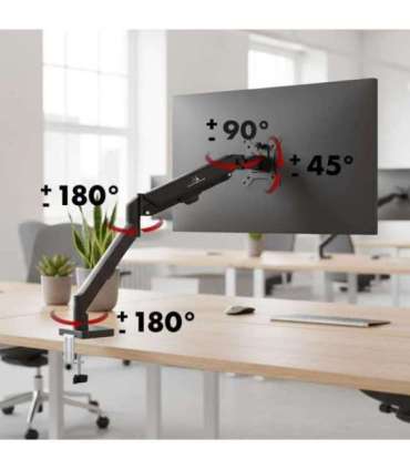 Maclean monitor mount, gas spring, 17"-32", 2-10kg, black, MC-133