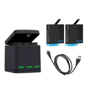 3-slot charger box Telesin for GoPro Hero 8 + 2 batteries (GP-BNC-801)