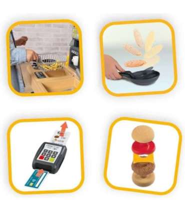 SMOBY 2-ühes restoran-baar lastele - köök, söögituba ja aksessuaarid