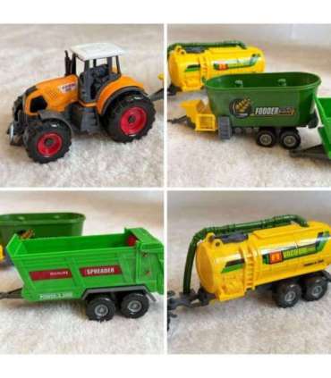 WOOPIE Zestaw Mini Farmera Traktory z Przyczepami