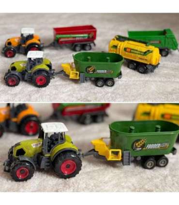 WOOPIE Zestaw Mini Farmera Traktory z Przyczepami