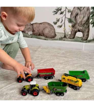 WOOPIE Zestaw Mini Farmera Traktory z Przyczepami