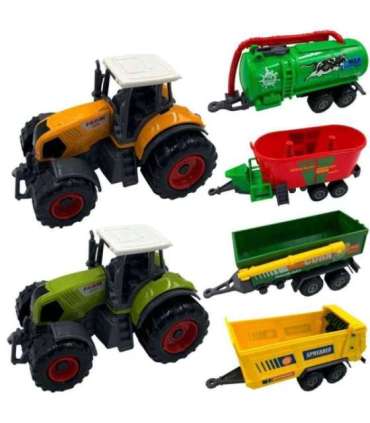 WOOPIE Zestaw Mini Farmera Traktory z Przyczepami