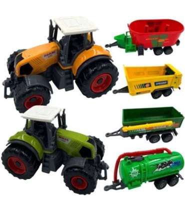 WOOPIE Zestaw Mini Farmera Traktory z Przyczepami